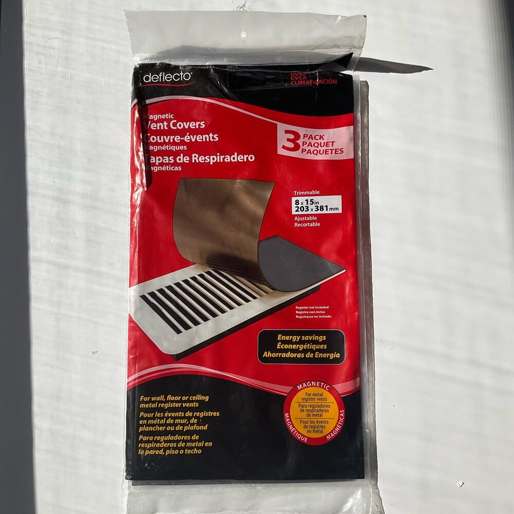 Deflecto MVCX815 Magnetic Vent Covers, 3 Pk (8" X 15"), White